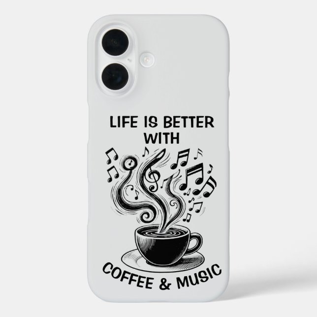 Coques Case-Mate iPhone Boîtier téléphonique café et musique (Verso)