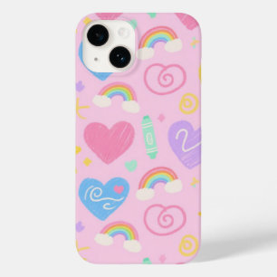 Coque Case-Mate iPhone Boîtier téléphonique Coeurs & Doodles - Kawaii Kid