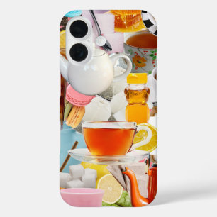 Coque Pour iPhone 16 Boîtier téléphonique Collage de thé esthétique