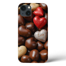 Boîtier téléphonique de coeur chocolat