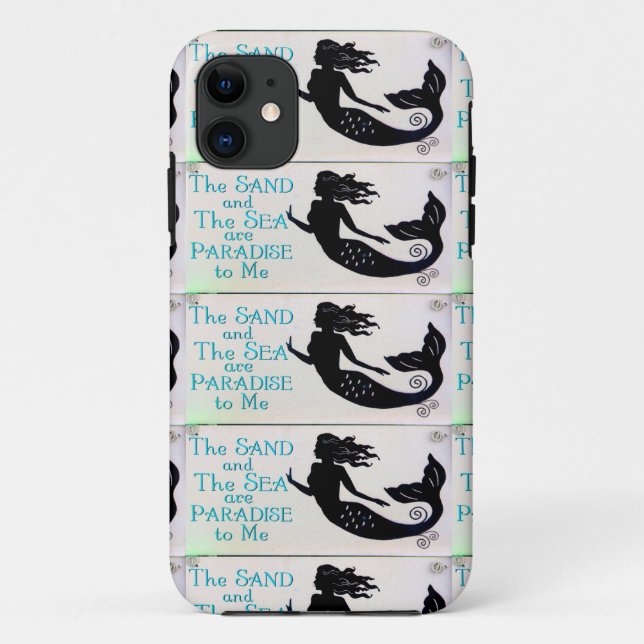 Coques Case-Mate iPhone boîtier téléphonique de sirène de sable et de mer (Dos)