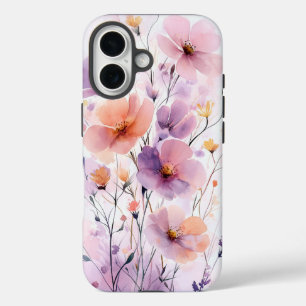 Coque Pour iPhone 16 Boîtier téléphonique Dream Watercolor Fleur sauvag
