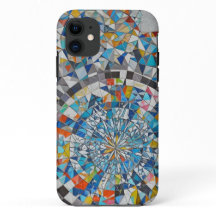 Boîtier téléphonique en mosaïque géométrique