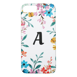 Case-Mate iPhone Case Boîtier téléphonique Fleur sauvage Monogram Waterc