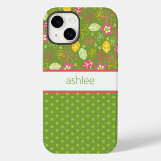 Coque Case-Mate iPhone Boîtier téléphonique floral et Pois personnalisé