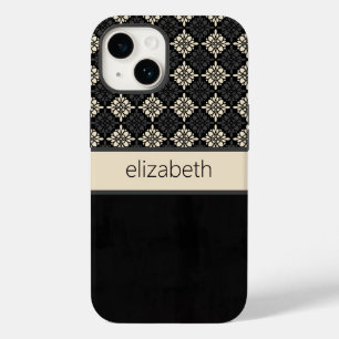 Coque Case-Mate iPhone Boîtier téléphonique floral noir personnalisé