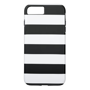 Coques Pour iPhone Boîtier téléphonique horizontal rayé noir et blanc