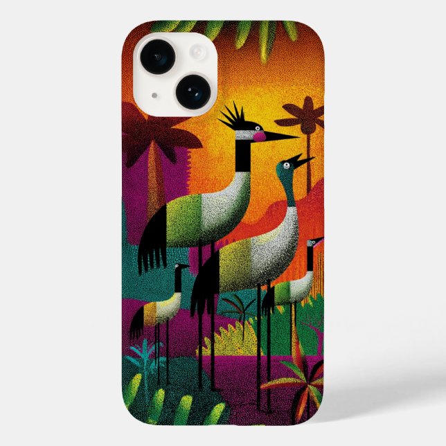 Coques Case-Mate iPhone Boîtier téléphonique Jungle Pop Crowne Cranes (Verso)
