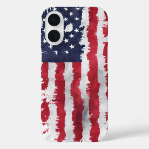 Coque Pour iPhone 16 Boîtier téléphonique MAGA Patriotique American Fla