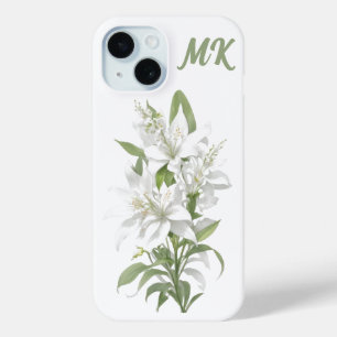 Coque Case-Mate iPhone Boîtier téléphonique Monogramme Fleurs Lys Blanche