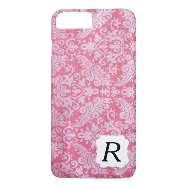 Coques Case-Mate iPhone Boîtier téléphonique Monogramme Pink Damask (Dos)