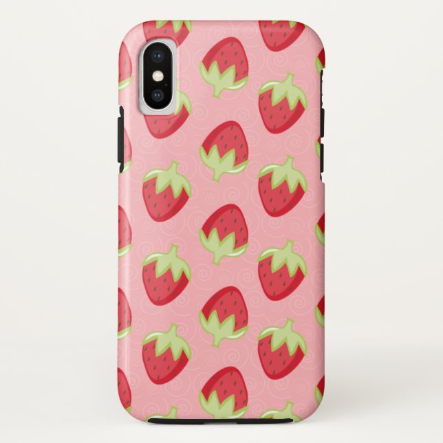 Coques Case-Mate iPhone Boîtier téléphonique Motif fraise - rose (Dos)