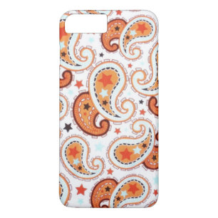 Coque iPhone 8 Plus/7 Plus Boîtier téléphonique Orange Paisley
