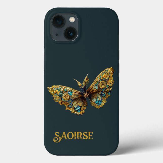 Coques Case-Mate iPhone Boîtier téléphonique Ornate Gold & Turquoise Papil (Verso)