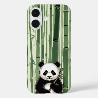 Coque Pour iPhone 16 Boîtier téléphonique Panda vintage avec bambou