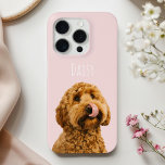 Coque Case-Mate iPhone Boîtier téléphonique Pastel Rose personnalisé avec<br><div class="desc">Ajoutez une touche de charme à votre téléphone grâce à ce boîtier de téléphone rose pastel personnalisé, avec une photo de votre chien bien-aimé et leur nom. Conçu à partir de matériaux durables, ce coque offre une protection tout en mettant en valeur votre ami fureur. L'arrière - plan rose pastel...</div>