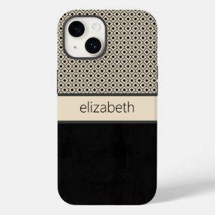 Coque Case-Mate iPhone Boîtier téléphonique personnalisé Black Floral Dot