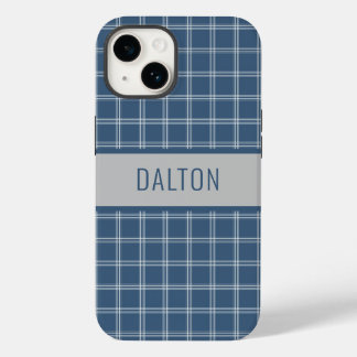 Coque Case-Mate iPhone Boîtier téléphonique personnalisé bleu plaid