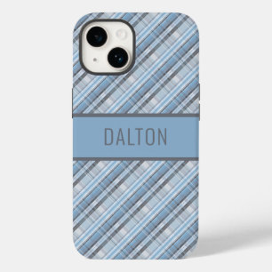 Coque Case-Mate iPhone Boîtier téléphonique personnalisé bleu plaid