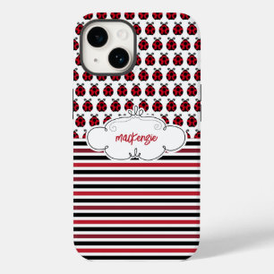 Coque Case-Mate iPhone Boîtier téléphonique personnalisé Ladybugs & Strip