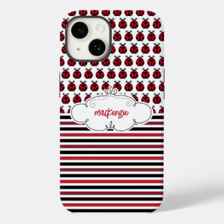 Coque Case-Mate iPhone Boîtier téléphonique personnalisé Ladybugs & Strip