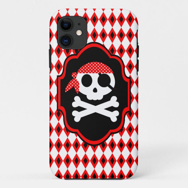 Coques Case-Mate iPhone Boîtier téléphonique Pirate Goth Red Halloween (Dos)