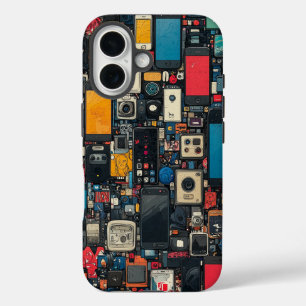 Coque Pour iPhone 16 Boîtier téléphonique Pixel Clash Art Unique