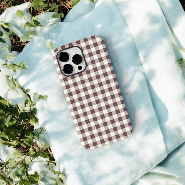 Coques Case-Mate iPhone Boîtier téléphonique Plum Buffalo Plaid pour cadea (Créateur téléchargé)