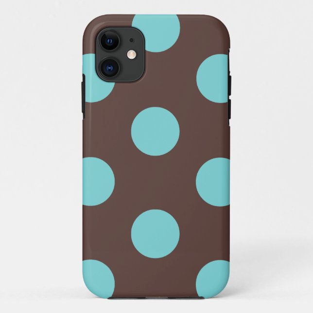 Coques Case-Mate iPhone Boîtier téléphonique : Pot Polka (Brown et bleu) (Dos)
