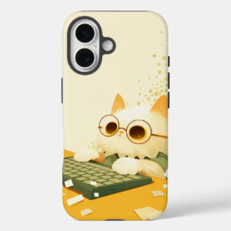 Coque Pour iPhone 16 Boîtier téléphonique pour chat de travail, Apple i