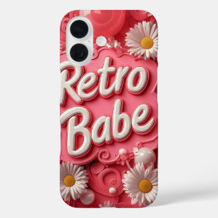 Coque Pour iPhone 16 Boîtier téléphonique Retro Babe Floral (rouge)