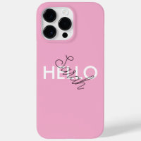 Boîtier téléphonique rose "Hello" personnalisé ave