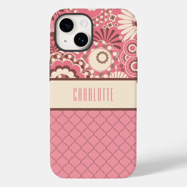 Coques Case-Mate iPhone Boîtier téléphonique rose personnalisé (Verso)