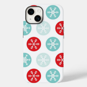 Coque Case-Mate iPhone Boîtier téléphonique rouge et bleu Snowflake