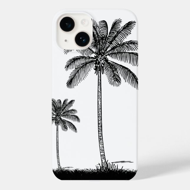 Coques Case-Mate iPhone Boîtier téléphonique Tropical Noir Et Blanc (Verso)