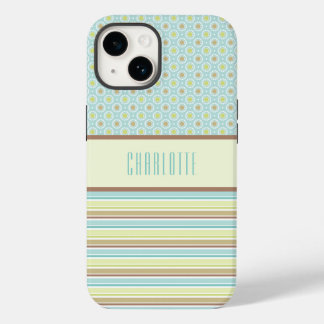 Coque Case-Mate iPhone Boîtier téléphonique Turquoise et Motif vert citro
