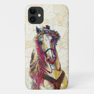Case-Mate iPhone Case Boîtier vintage Floral Coloré Horse Art Téléphone