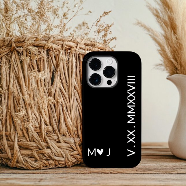 Coques Case-Mate iPhone Boîtiers iPhone avec chiffres romains assortis pou (minimal iPhone case, engraved date iPhone case, roman numerals custom case, his and hers phone case)