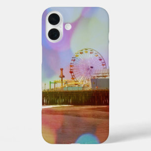 Coque Pour iPhone 16 Plus Bokeh Père Noël Monica Pier coloré
