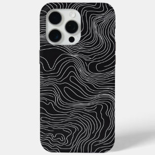 Coque Case-Mate iPhone Bold Black and White Topographic Art 🖤