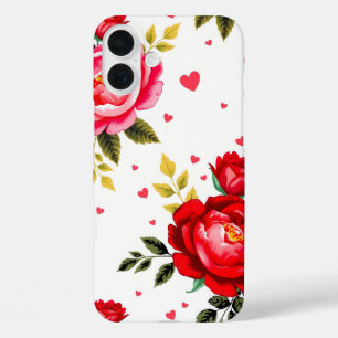 Coque Pour iPhone 16 Plus Bold Roses and Hearts Case