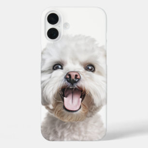 COQUE POUR iPhone 16 PLUS BON CHIEN BLANC BICHON FRISE PUPPY DOG