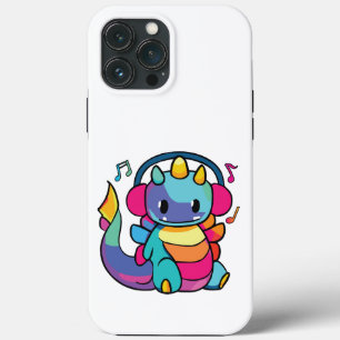 Case-Mate iPhone Case Bon dragon avec écouteurs écoutant de la musique.
