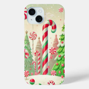 Coque Case-Mate iPhone Bonbon Noël Hiver Menthe Poivrée Forêt Christmas