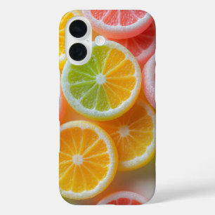 Coque Pour iPhone 16 Bonbons en Gelée Fruits Citriques