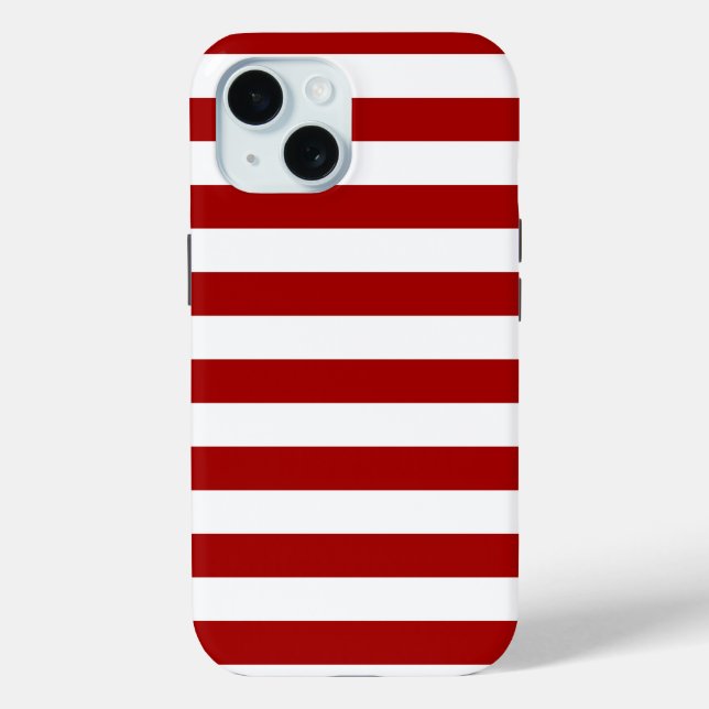 Coques Case-Mate iPhone Bonbons foncés Pomme rouge et blanc rayures (Verso)