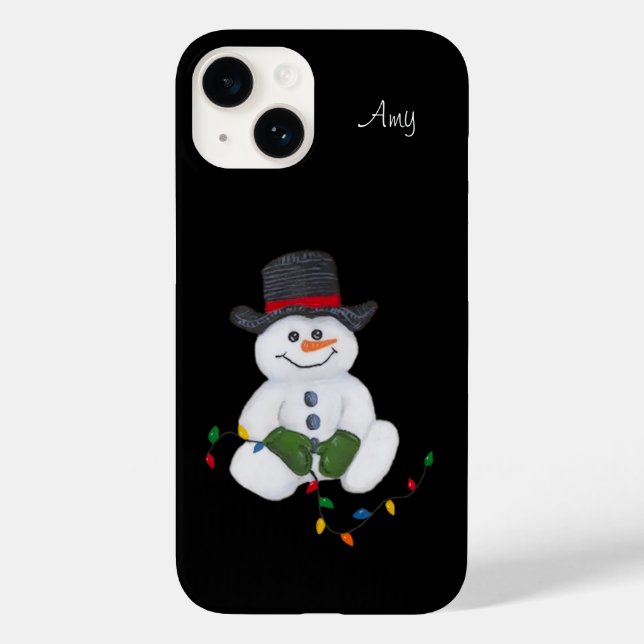 Coques Case-Mate iPhone Bonhomme de neige assis  (Verso)