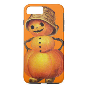 Coque Case-Mate Pour iPhone Bonhomme de neige citrouille souriant orange