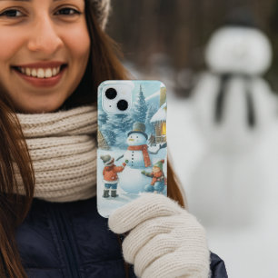 Coque Case-Mate iPhone Bonhomme de neige de Noël / Saison hivernale