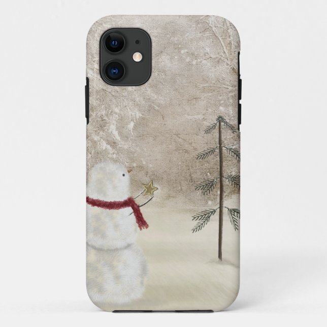 Coques Case-Mate iPhone Bonhomme de neige de vacances (Dos)